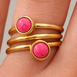 Stainless Steel in Gold Ring Size 7